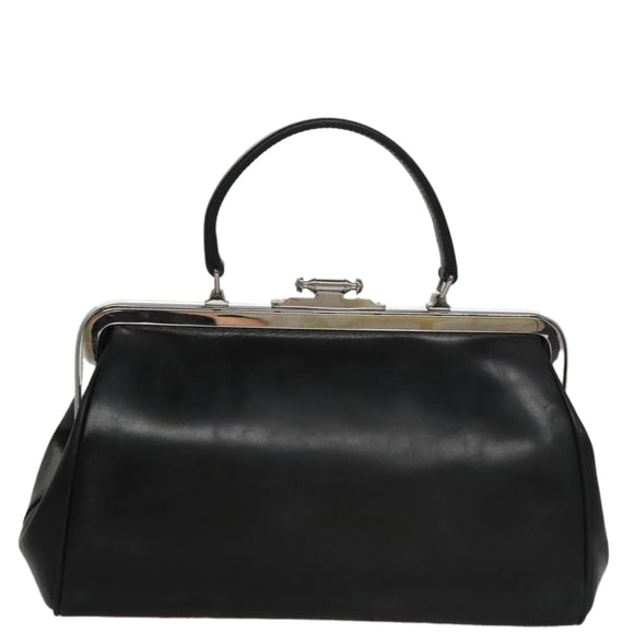 PRADA Hand Bag Leather Black Auth 100868