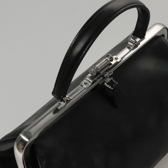 PRADA Hand Bag Leather Black Auth 100868