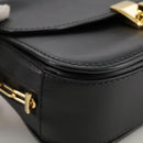 VALENTINO Chain Shoulder Bag Leather Black Gold Auth 100869-8