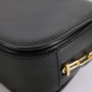 VALENTINO Chain Shoulder Bag Leather Black Gold Auth 100869-17