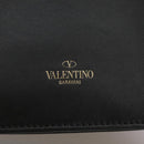 VALENTINO Chain Shoulder Bag Leather Black Gold Auth 100869-18