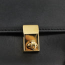 VALENTINO Chain Shoulder Bag Leather Black Gold Auth 100869-10