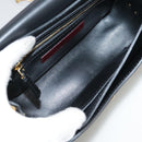 VALENTINO Chain Shoulder Bag Leather Black Gold Auth 100869-11