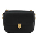 VALENTINO Chain Shoulder Bag Leather Black Gold Auth 100869-13