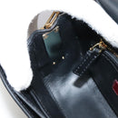 VALENTINO Chain Shoulder Bag Leather Black Gold Auth 100869-22