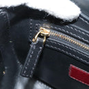 VALENTINO Chain Shoulder Bag Leather Black Gold Auth 100869-23
