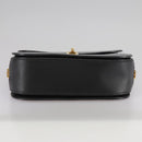 VALENTINO Chain Shoulder Bag Leather Black Gold Auth 100869-5