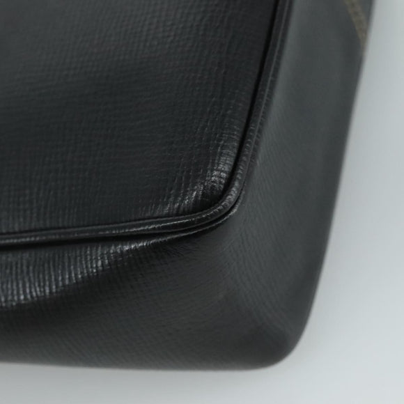 CELINE Shoulder Bag Leather Black Gold Auth 100870