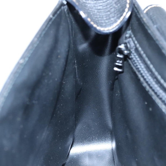 CELINE Shoulder Bag Leather Black Gold Auth 100870