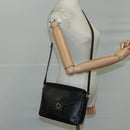 CELINE Shoulder Bag Leather Black Gold Auth 100870-22