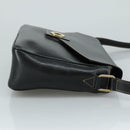 CELINE Shoulder Bag Leather Black Gold Auth 100870-3