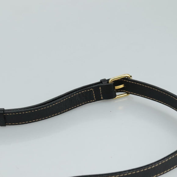 CELINE Shoulder Bag Leather Black Gold Auth 100870