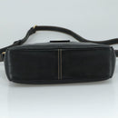 CELINE Shoulder Bag Leather Black Gold Auth 100870-5