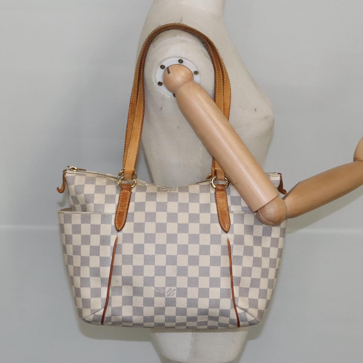 LOUIS VUITTON Damier Azur Totally PM Tote Bag N41280 LV Auth 100896