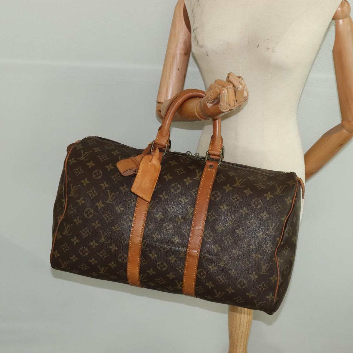 LOUIS VUITTON Monogram Keepall 45 Boston Bag M41428 LV Auth 100908