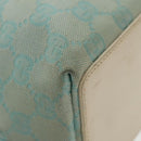GUCCI GG Canvas Tote Bag Lichtblauw Goud 002 1098 Auth 100928-10