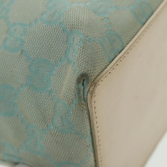 GUCCI GG Canvas Tote Bag Lichtblauw Goud 002 1098 Auth 100928
