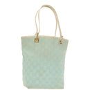 GUCCI GG Canvas Tote Bag Lichtblauw Goud 002 1098 Auth 100928-1