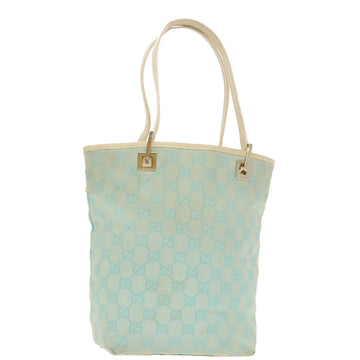 GUCCI GG Canvas Tote Bag Light Blue Gold 002 1098 Auth 100928