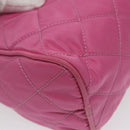 PRADA Pouch Nylon Pink Silver Auth 100970-16