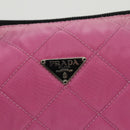 PRADA Pouch Nylon Pink Silver Auth 100970-8