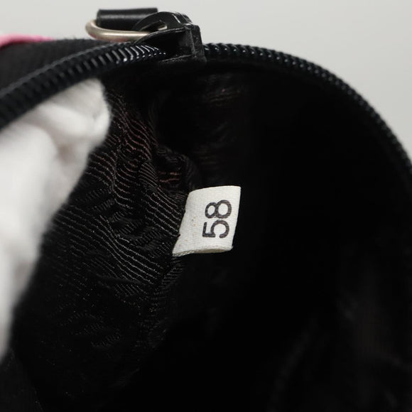 PRADA Pouch Nylon Pink Silver Auth 100970