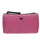PRADA Pouch Nylon Pink Silver Auth 100970-13