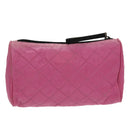 PRADA Pouch Nylon Pink Silver Auth 100970-2