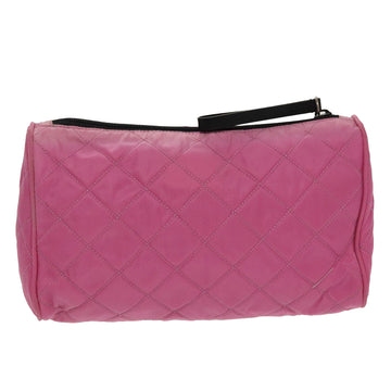 PRADA Pouch Nylon Pink Silver Auth 100970 - 0