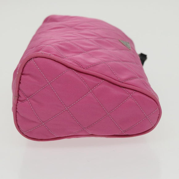 PRADA Pouch Nylon Pink Silver Auth 100970