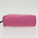 PRADA Pouch Nylon Pink Silver Auth 100970-6