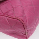 PRADA Pouch Nylon Pink Silver Auth 100970-14