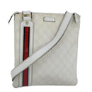 GUCCI GG Supreme Sherry Line Shoulder Bag PVC Pink White Red 153244 Auth 100980-1