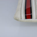 GUCCI GG Supreme Sherry Line Shoulder Bag PVC Pink White Red 153244 Auth 100980-9