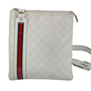 GUCCI GG Supreme Sherry Line Shoulder Bag PVC Pink White Red 153244 Auth 100980-2