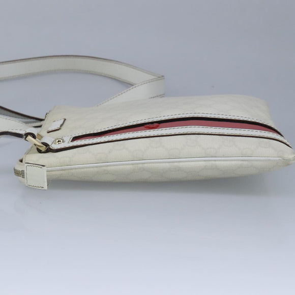 GUCCI GG Supreme Sherry Line Shoulder Bag PVC Pink White Red 153244 Auth 100980