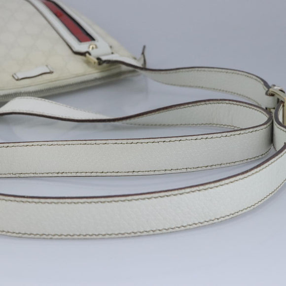 GUCCI GG Supreme Sherry Line Shoulder Bag PVC Pink White Red 153244 Auth 100980