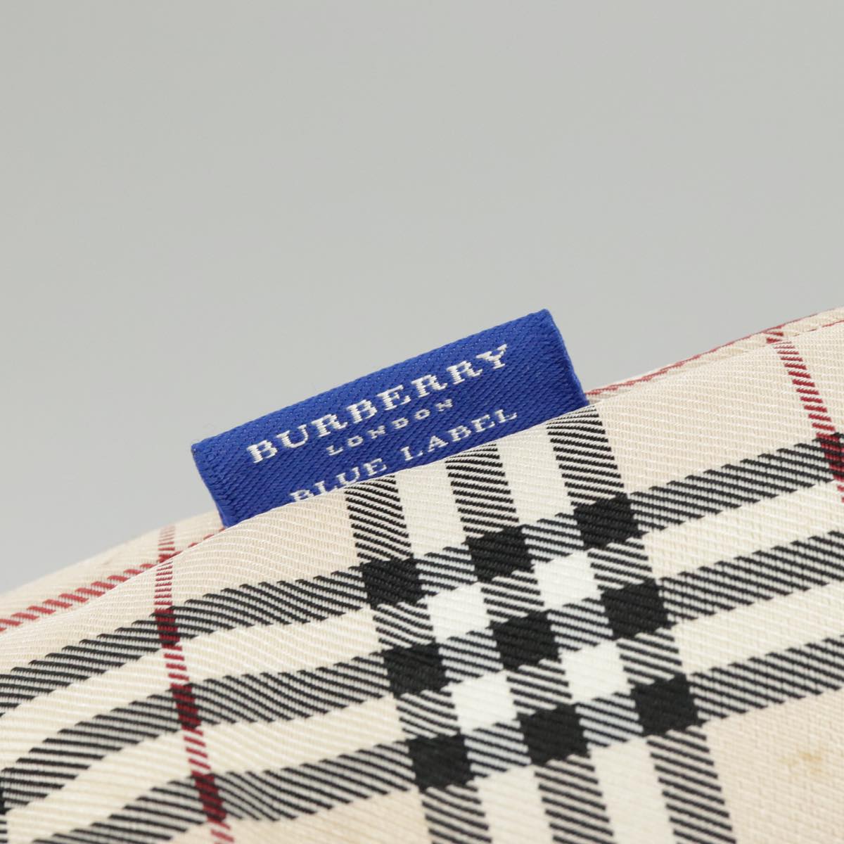 BURBERRY Nova Check Blue Label Tote Bag Nylon Beige Auth 101001