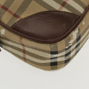 Burberrys Nova Check Hand Bag PVC Beige Gold Auth 101041-14