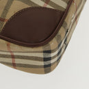 Burberrys Nova Check Hand Bag PVC Beige Gold Auth 101041-16