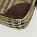 Burberrys Nova Check Hand Bag PVC Beige Gold Auth 101041-9