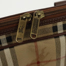 Burberrys Nova Check Hand Bag PVC Beige Gold Auth 101041-11