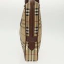 Burberrys Nova Check Hand Bag PVC Beige Gold Auth 101041-3