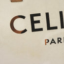 CELINE Horizontalkava Tote Bag Canvas 2way White Gold Auth 101048-19
