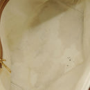 CELINE Horizontalkava Tote Bag Canvas 2way White Gold Auth 101048-11