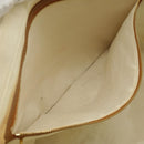 CELINE Horizontalkava Tote Bag Canvas 2way White Gold Auth 101048-24