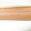 CELINE Horizontalkava Tote Bag Canvas 2way White Gold Auth 101048-25