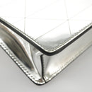 PRADA Accessory Pouch Metallic leather Silver Auth 101052AM-14