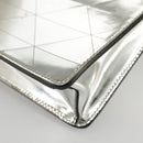 PRADA Accessory Pouch Metallic leather Silver Auth 101052AM-15