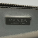 PRADA Accessory Pouch Metallic leather Silver Auth 101052SAM-22